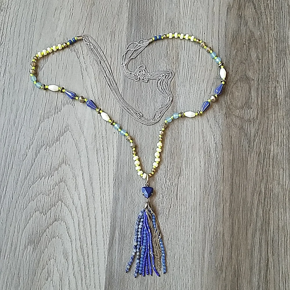 Stella and Dot Azure Tassel Necklace - Picture 1 of 3